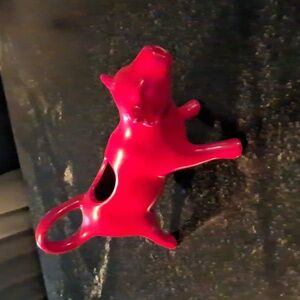 Red Ceramic Cow Creamer